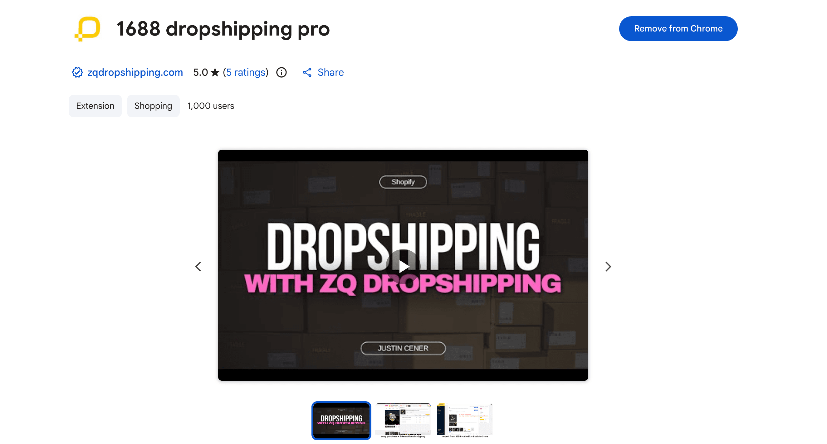 Screenshot of the 1688 Dropshipping Pro Chrome extension importing a product listing