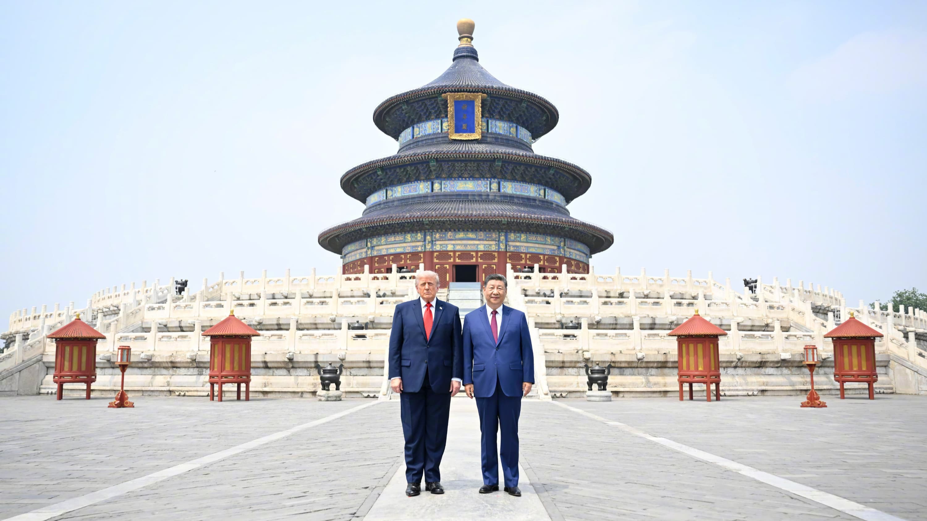 President Xi Jinping and President Trump at the Temple of Heaven, Beijing, May 14, 2026