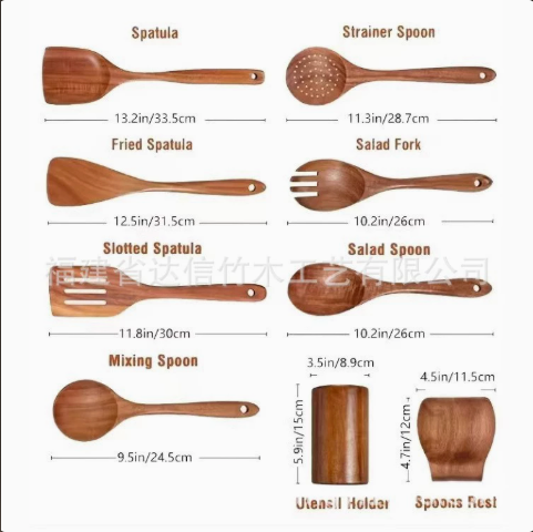 Wooden cooking utensil set selected on 1688